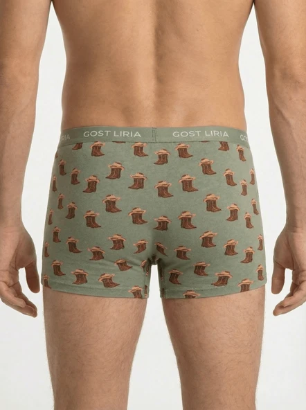 Covboy Desenli Erkek Boxer - Resim 5