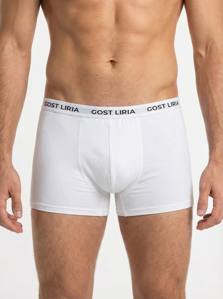 Bare Erkek Boxer – 3’lü Paket Beyaz - Resim 3
