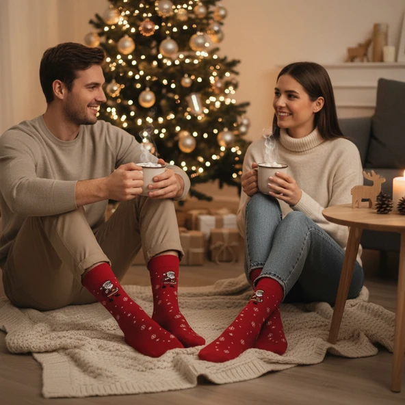 Noel & Yeni Yıl Temalı 3’lü Çorap Seti-2 - Resim 10