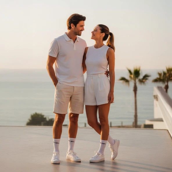 Sloganlı Ribanalı Tenis Çorap 3'lü - Resim 10