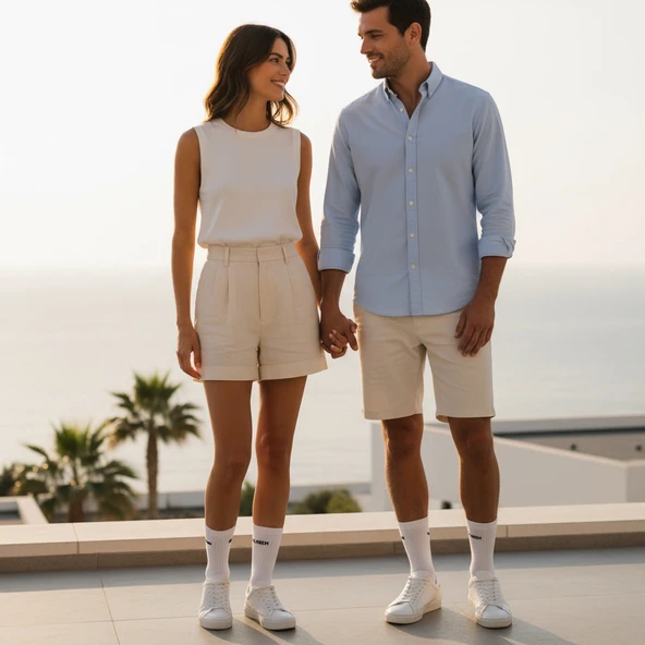 Farklı Sloganlı Ribanalı  Tenis Çorap 3'lü - Resim 7