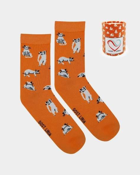 Silver Cat Socks – Desenli Unisex Soket Çorap ürün görseli 1