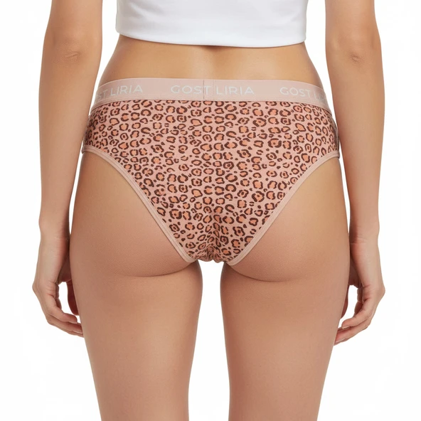 Leopard Desenli Kadın Slip Külot - Resim 5