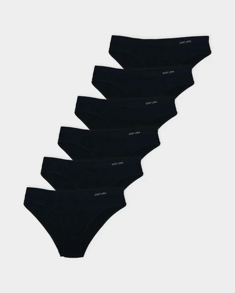 Premium Bambu Kadın Slip – 6’lı  Paket Siyah ürün görseli 1