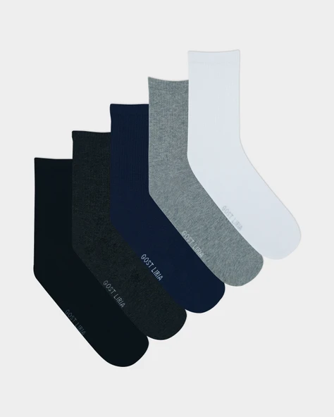 5’li Renkli Ribanalı Unisex Soket Çorap ürün görseli 1