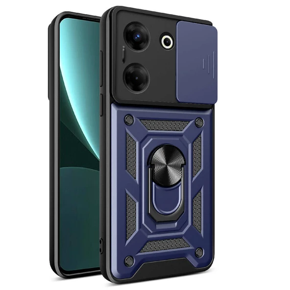 Tecno Camon 20 Pro 5G Kılıf Magnetik Standlı Kamera Korumalı Sürgülü Vega Kapak ürün görseli 1