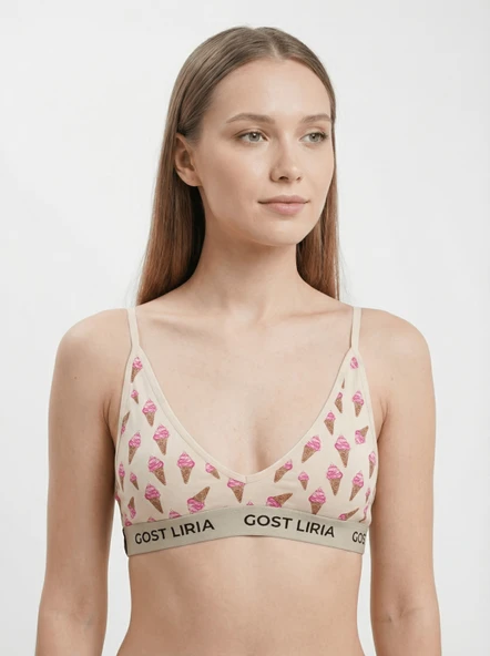 İce Cream Desenli  Kadın Bralet - Resim 3