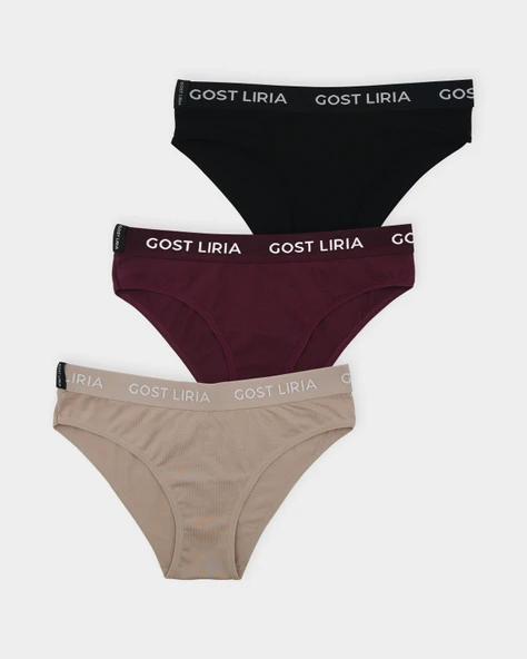 Hush Trio Kadın Slip  3'lü Paket - Çok Renkli ürün görseli 1