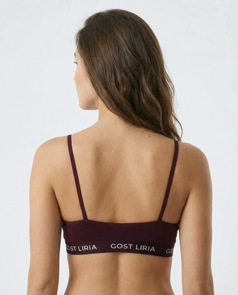 Calm Bralet Bordo - Resim 5