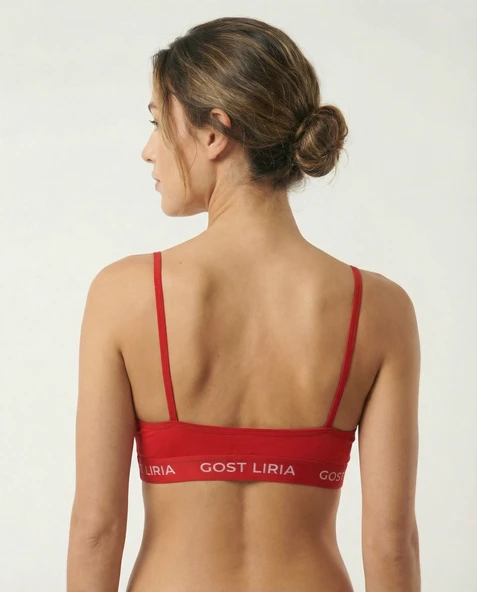 Crimson  Bralet Kırmızı - Resim 5