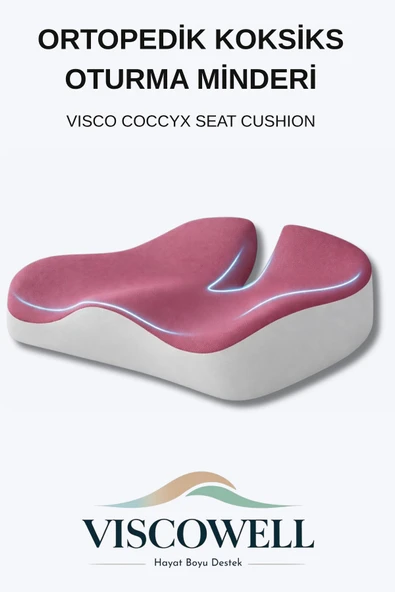 Visco Coccyx Oturma Minderi Ortopedik Koksiks Kuyruk Sokumu Visco Minderi Ev Araba Ofis İçin ürün görseli 1