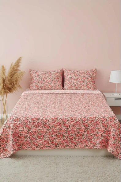Pembe Bahar Çift Kişilik Peluş Battaniye - Resim 2