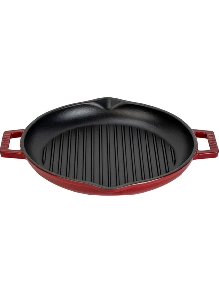 Lava Döküm Yuvarlak Izgara Tava, Metal Kulplu.çap: 30 Cm. ürün görseli 1
