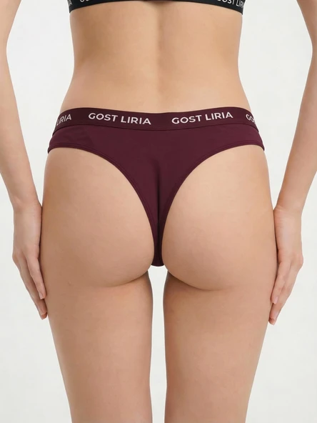 Calm Kadın String Külot Bordo - Resim 5