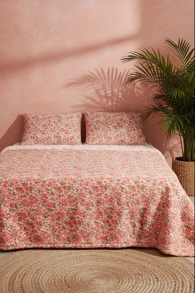Pembe Bahar Çift Kişilik Peluş Battaniye - Resim 5