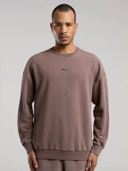 Everlast Bronx 1910 Yıkamalı Kahverengi Erkek Sweatshirt ürün görseli 1