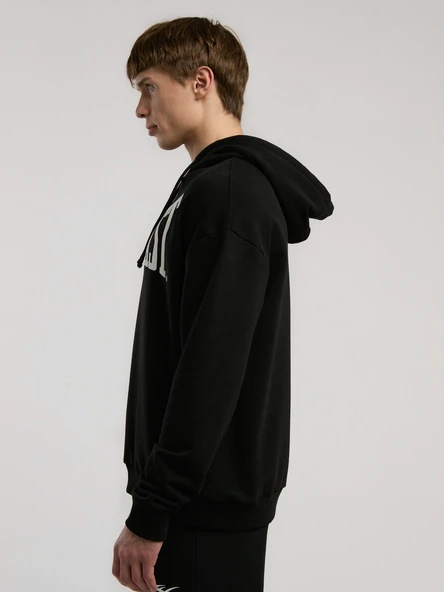 Ever Classics Comfort Siyah Kapüşonlu Erkek Sweatshirt - Resim 6