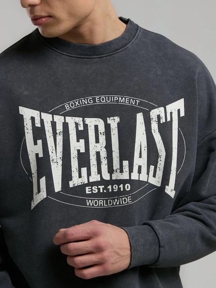 Everlast Authentic Boxing Oversize Antrasit Erkek Sweatshirt - Resim 4