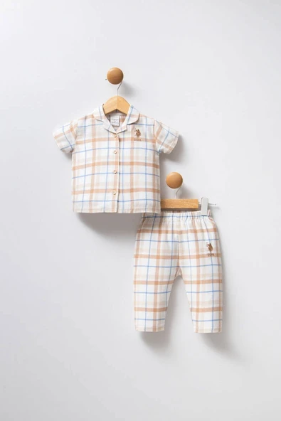 U.S. Polo Kız Bebek Pijama Takımı Dokuma Kumaş Dokuma Kumaş ürün görseli 1