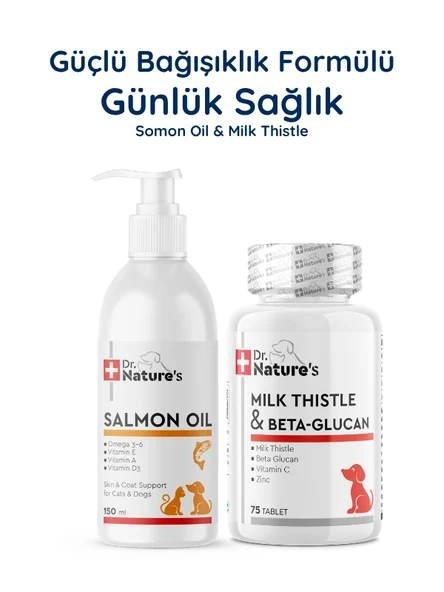 Omega-3 Somon Yağı + Milk Thistle Süt Devedikeni Seti – Tüy, Deri ve Karaciğer Desteği ürün görseli 1
