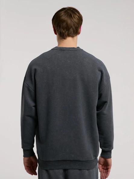 Everlast Authentic Boxing Oversize Antrasit Erkek Sweatshirt - Resim 5