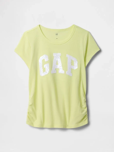 Gap Kız Çocuk T-shirt V-LOGO SIDE RUCHED TEE ürün görseli 1