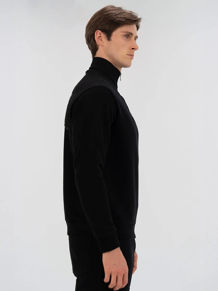 Everlast Bronx NYC Half Zip Regular Siyah Erkek Sweatshirt - Resim 10