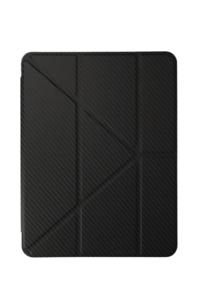 Fuchsia iPad Air 11 (2024-2025) ile Uyumlu Renkli Karbon Trifolding Kalem Bölmeli Tablet Kılıfı ürün görseli 1