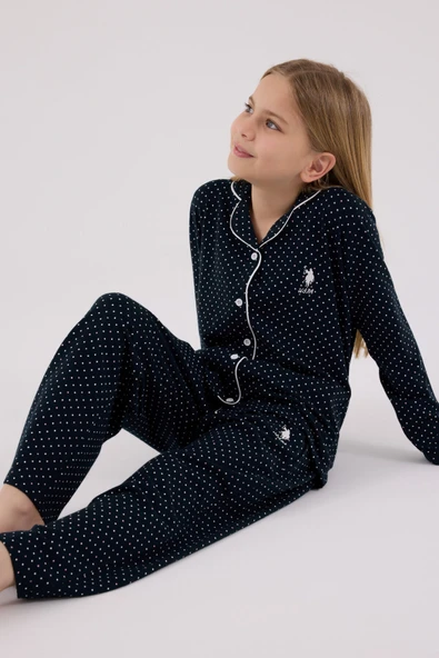 U.S. Polo Kız Çocuk Gömlek Pijama Takımı ürün görseli 1