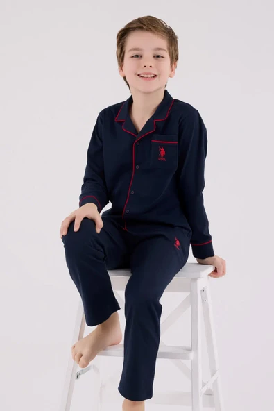 U.S. Polo Erkek Çocuk Gömlek Pijama Takımı ürün görseli 1