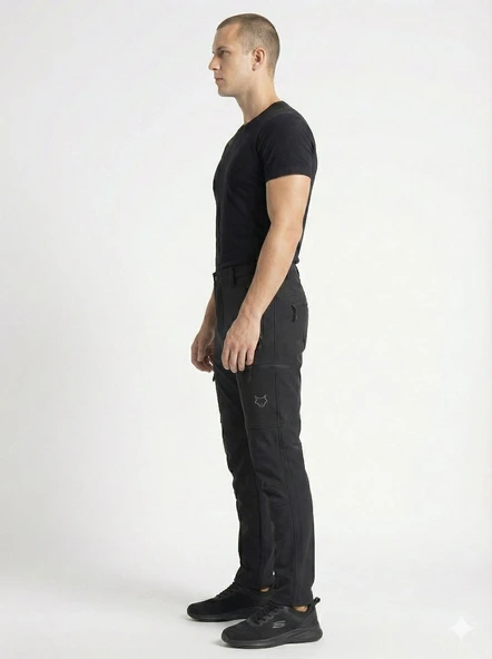Gamp Erkek Siyah Soft Shell Outdoor Pantalon - Resim 3