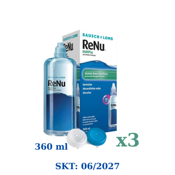 RENU MULTIPLUS 360 ml Lens Solüsyonu (SKT:06/2027) 3 Adet ürün görseli 1