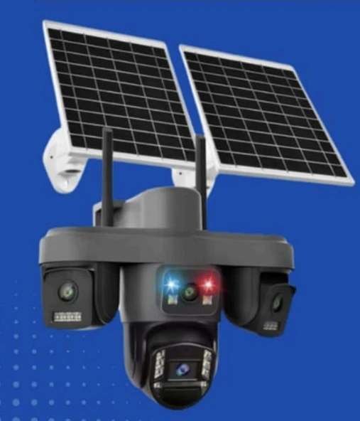 4 kameralı 12mp 4G Solar Sim Kartlı Çift Güneş Panelli OK-335PREMiUM4G Güvenlik Kamerası ürün görseli 1