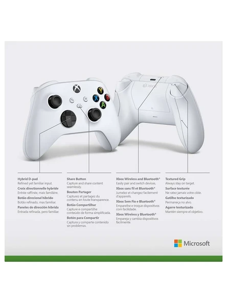 Microsoft Xbox Kablosuz 9. Nesil Controller Beyaz ( Türkiye Garantili ) ürün görseli 1