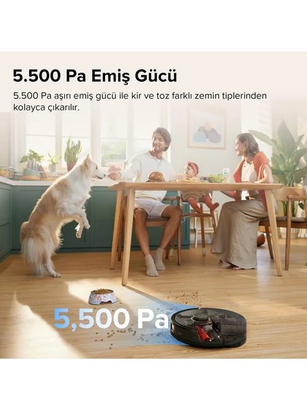 Roborock Q8 Max Siyah Akıllı Robot Süpürge - Resim 3