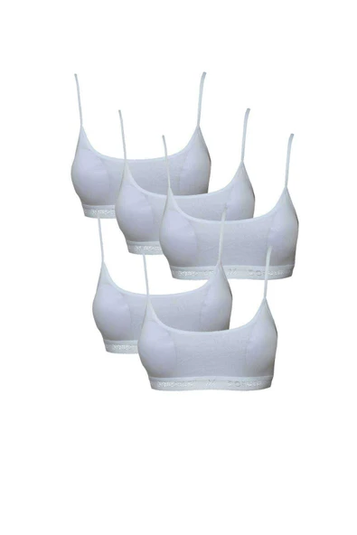 Pedli İp Askılı Beyaz Büstiyer 5 adet ürün görseli 1