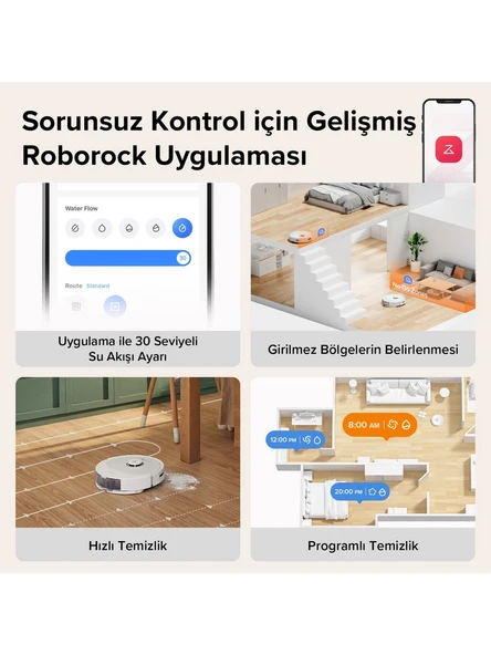 Roborock Q8 Max Beyaz Akıllı Robot Süpürge - Resim 4