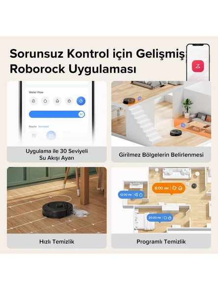 Roborock Q8 Max Siyah Akıllı Robot Süpürge - Resim 5