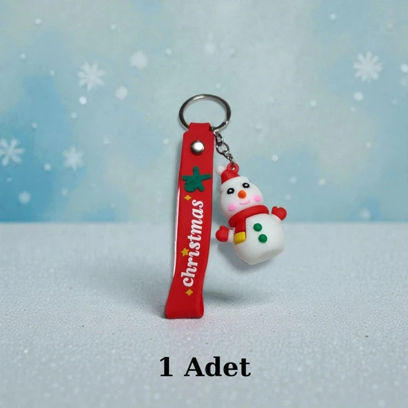 Silikon Kardan Adam Anahtarlık 1 Adet Yılbaşı Temalı ürün görseli 1