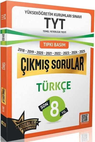 TYT Türkçe Son 8 Yıl Çıkmış Sorular 2018 2025 Liderler Karması ürün görseli 1