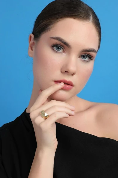 Geometrik Elegance Yüzük 14 Ayar Altın ürün görseli 1