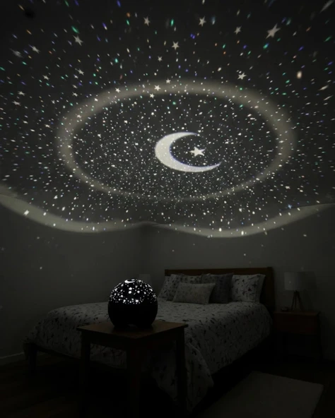 Fişli Yıldız Projektör Gece Lambası Müzikli ürün görseli 1