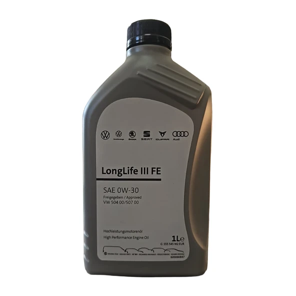 MOTOR YAĞI OE VAG ORIGINAL VW LONGLIFE III FE 0W30 504 00/507 00 1 LİTRE ürün görseli 1