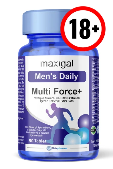 MAXİGAL Men’s Daily Multi Force + Vitamin, Mineral ve Bitki Ekstreleri İçeren Takviye Edici Gıda ürün görseli 1