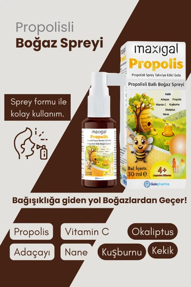 MAXİGAL Propolisli Ballı Boğaz Spreyi 30 ml - Resim 6