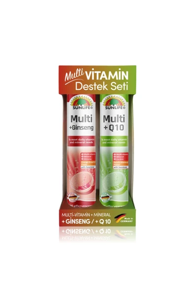 SUNLİFE Multivitamin Destek Seti - Multi +Ginseng & Multi +Q10 (20+20 Tablet) ürün görseli 1