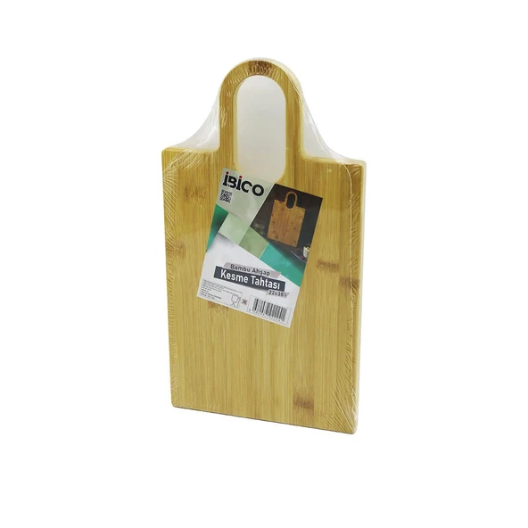DİKDÖRTGEN=22X38CM AHŞAP BAMBU KESİM PANOSU - KESME TAHTASI OVAL KULPLU GO53/01316 ürün görseli 1