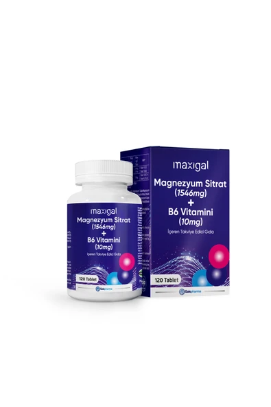 MAXİGAL Magnezyum Sitrat ve B6 Vitamini Takviye Edici Gıda ürün görseli 1