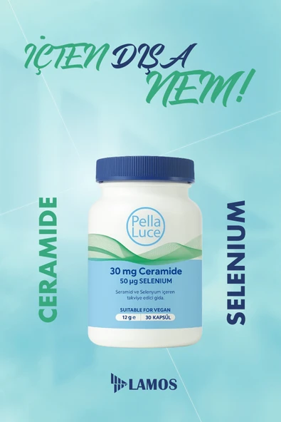 LAMOS Pella Luce Ceramide Selenium 30 Kapsül cilde nem desteği ürün görseli 1