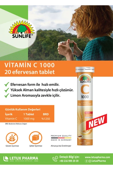 SUNLİFE Vitamin C - 1000mg - Resim 4
